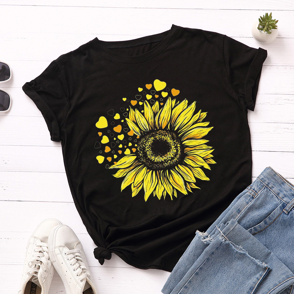 women cotton tshirt summer 宽松圆领纯棉短袖t恤女t-shirt图片