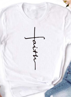 纯棉T恤女 Faith Women Loose Cotton T-shirts ladies tees tops