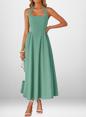 women dress ladies fashion dresses2026新款气质优雅时尚无袖v