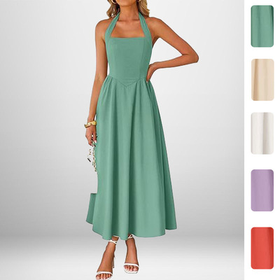 women dress ladies fashion dresses2026新款气质优雅时尚无袖v