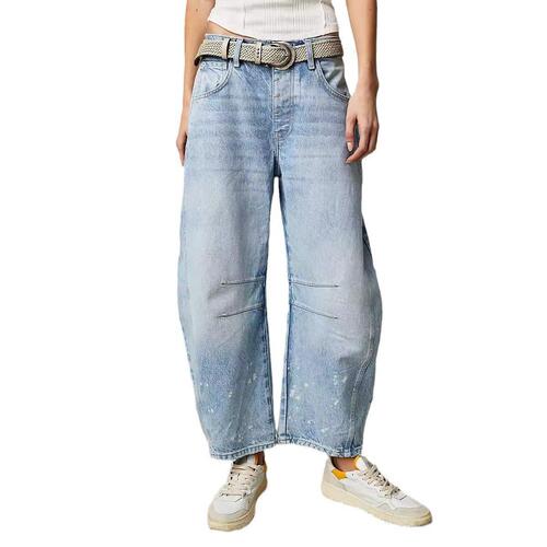 fashion women jeans sexy low rise denim pants宽松中低腰水洗