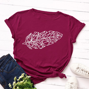 t恤女t women shirt 宽松圆领纯棉短袖 summer cotton tshirt