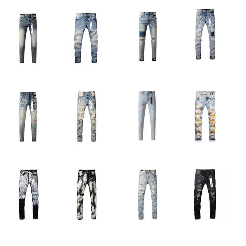 jeans pur skinny pants美式高街基础款蓝色修身小脚牛仔裤男士