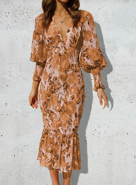 women dress ladies fashion dresses2026新款性感v领气质名媛