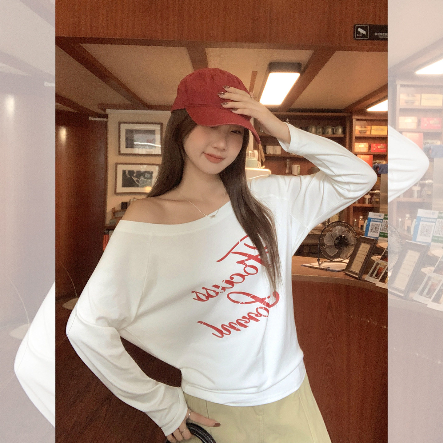 women sexy off shoulder t-shirt female crop top美式辣妹超火