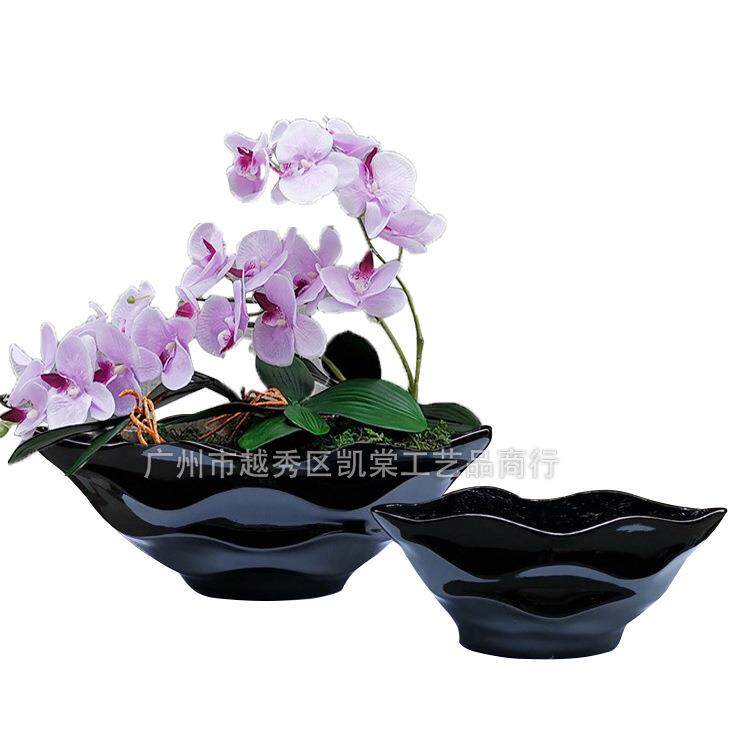 创意时尚玻璃钢插花蝴蝶兰花盆公司前台餐厅酒柜公司桌面花艺摆设