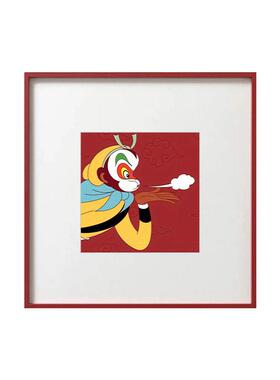 红色框孙悟空挂画外文版《西游记》绘本装饰画80后卧室桌面摆件