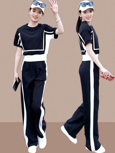 Летний спортивный костюм для отдыха, комплект, в западном стиле, подходит для подростков, короткий рукав