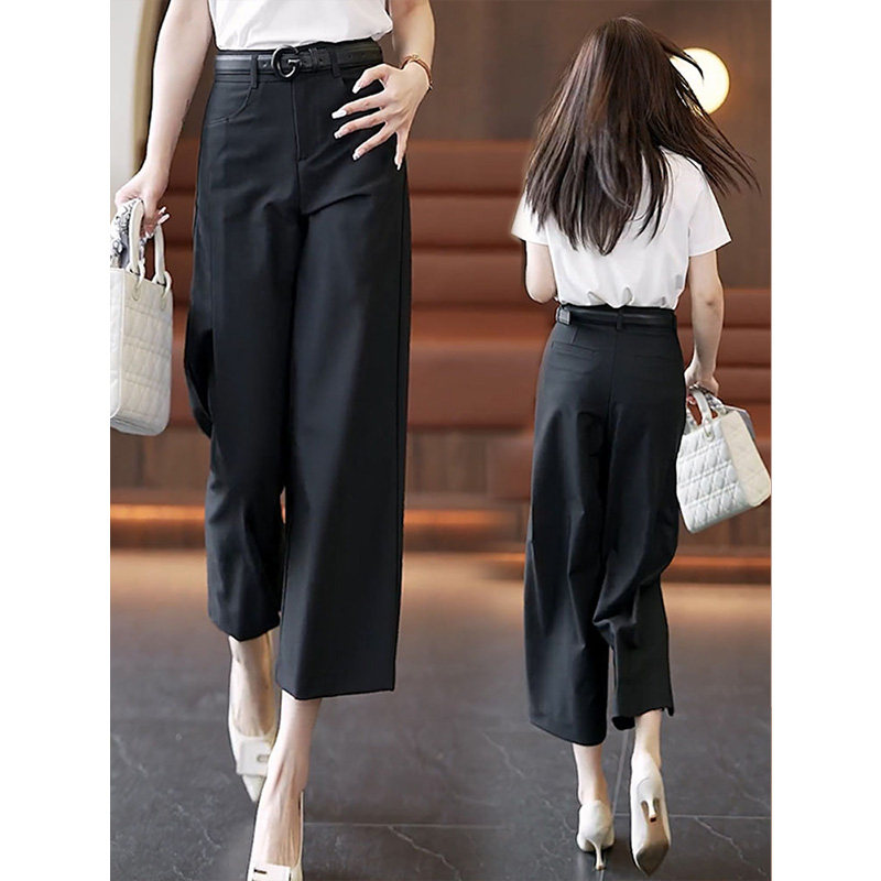 垂感九分阔腿裤女2025新款夏季薄款窄版女裤春秋休闲直筒