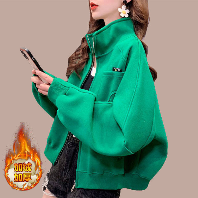 2025秋冬季新款女士短加绒加厚爆款棒球服洋气小个子