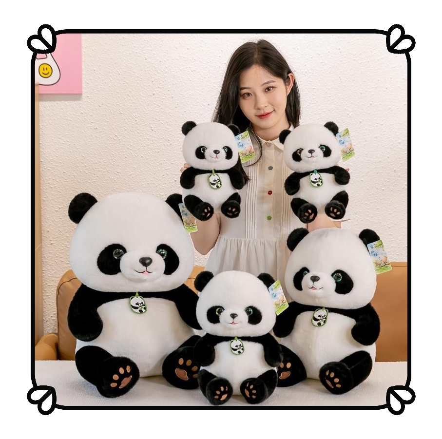 福宝周边仿真熊猫玩偶毛绒玩具可爱大小熊猫公仔儿童女孩礼物娃娃-封面