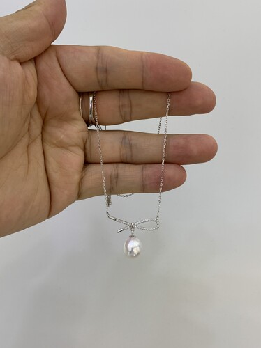 520礼物 宝石光11～12mm澳白水滴套链