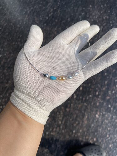 野生无核keshi大溪地金珠绿松满天星款 18k镶嵌整体点位约6～8mm