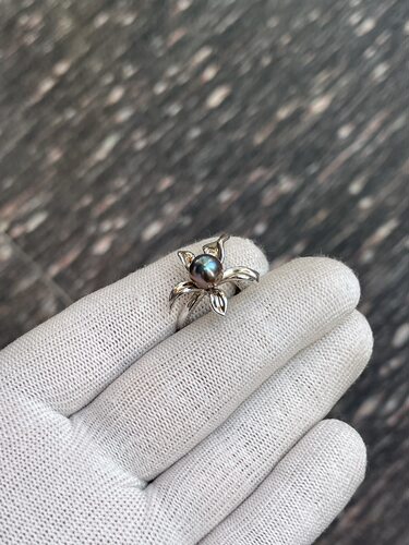 紫色铃兰花～ 8.05mm炫彩大溪地戒指 精工s925镶嵌 自然光拍摄