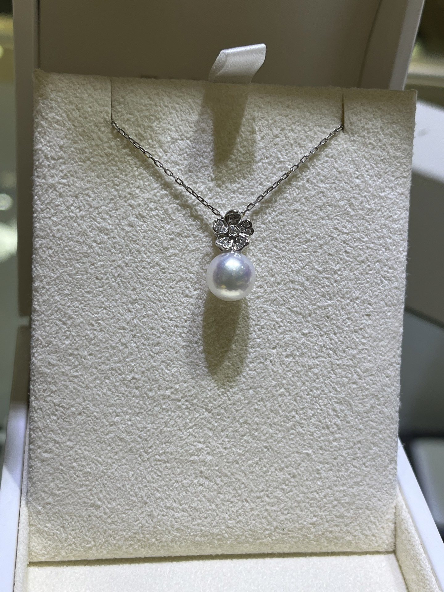 完美无暇天女光！！ 8.55mm海水akoya吊坠樱花款 18k天然钻石镶嵌,珠宝/钻石/翡翠,颈饰,淘宝优惠券,粉丝福利购,淘宝优惠卷