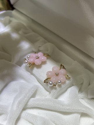 联名款akoya多珠耳钉18k天然钻石镶嵌3.5～4.5mm无暇天女光