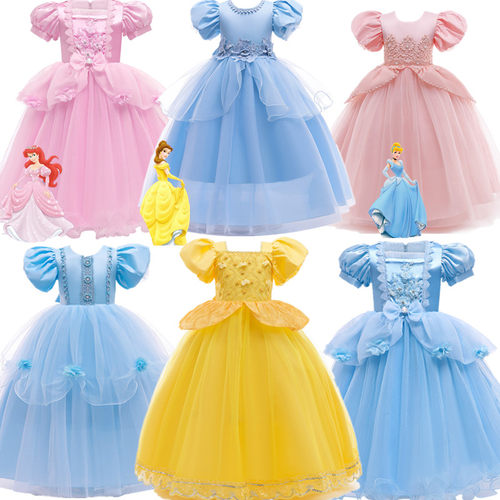 女童迪士尼贝尔爱丽儿在逃童裙子