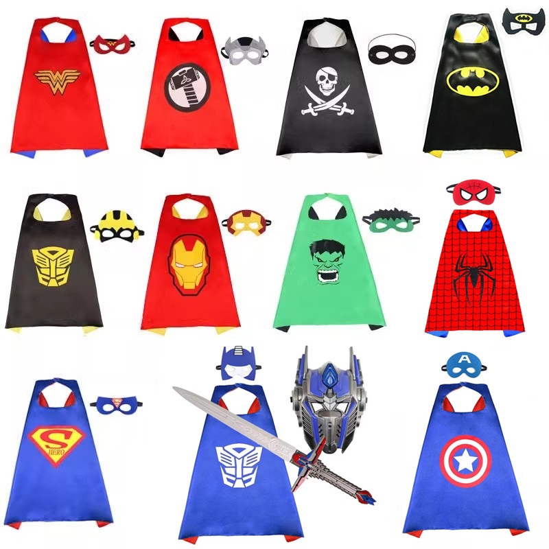 披风超人蜘蛛侠特曼男女童表演服