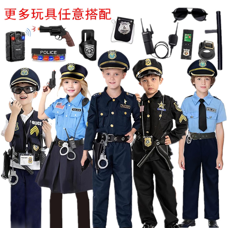 儿童节警服警察服装警官服角色扮演警装交警服警装小交警表演服