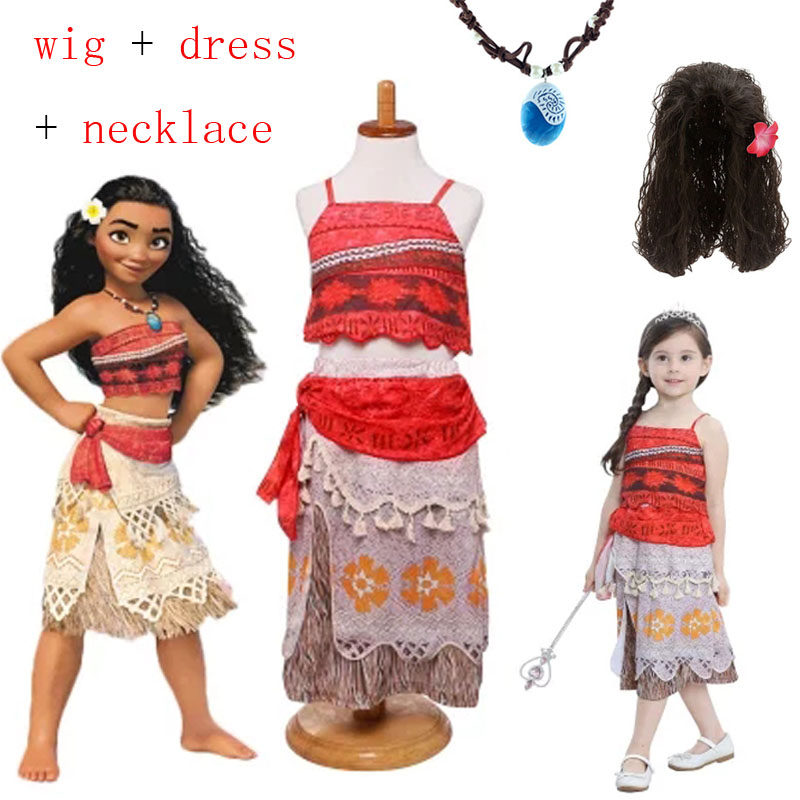 moana莫阿娜公主裙子童装夏季儿童海洋奇缘莫安娜女童连衣裙玩具