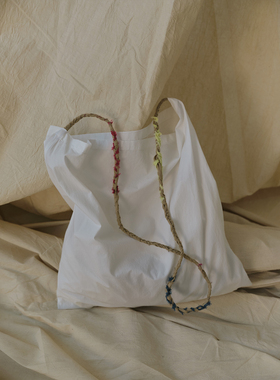 popoup26SS  手工编织撞色百搭清爽斜挎单肩包