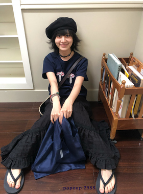 popoup25SS原创“mogu”刺绣贴布正肩短袖