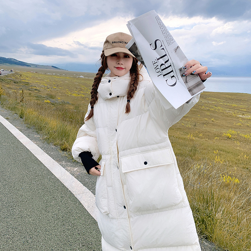 正品官方唯品会跨境慵懒风羽绒棉服女中长款过膝时尚洋气2024年新