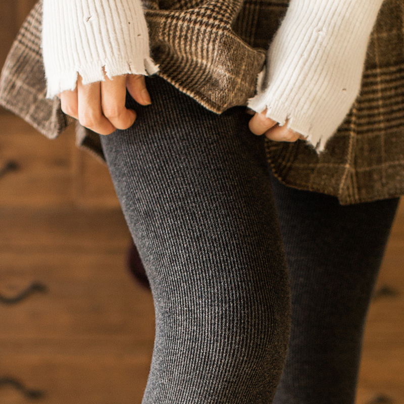 JA显瘦连裤袜加绒保暖竖条纹