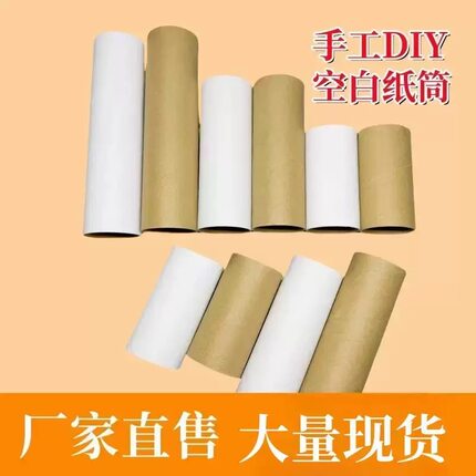 幼儿园创意手工DIY制作纸筒白胚纸芯筒卷纸卫生纸筒绘画涂鸦材料