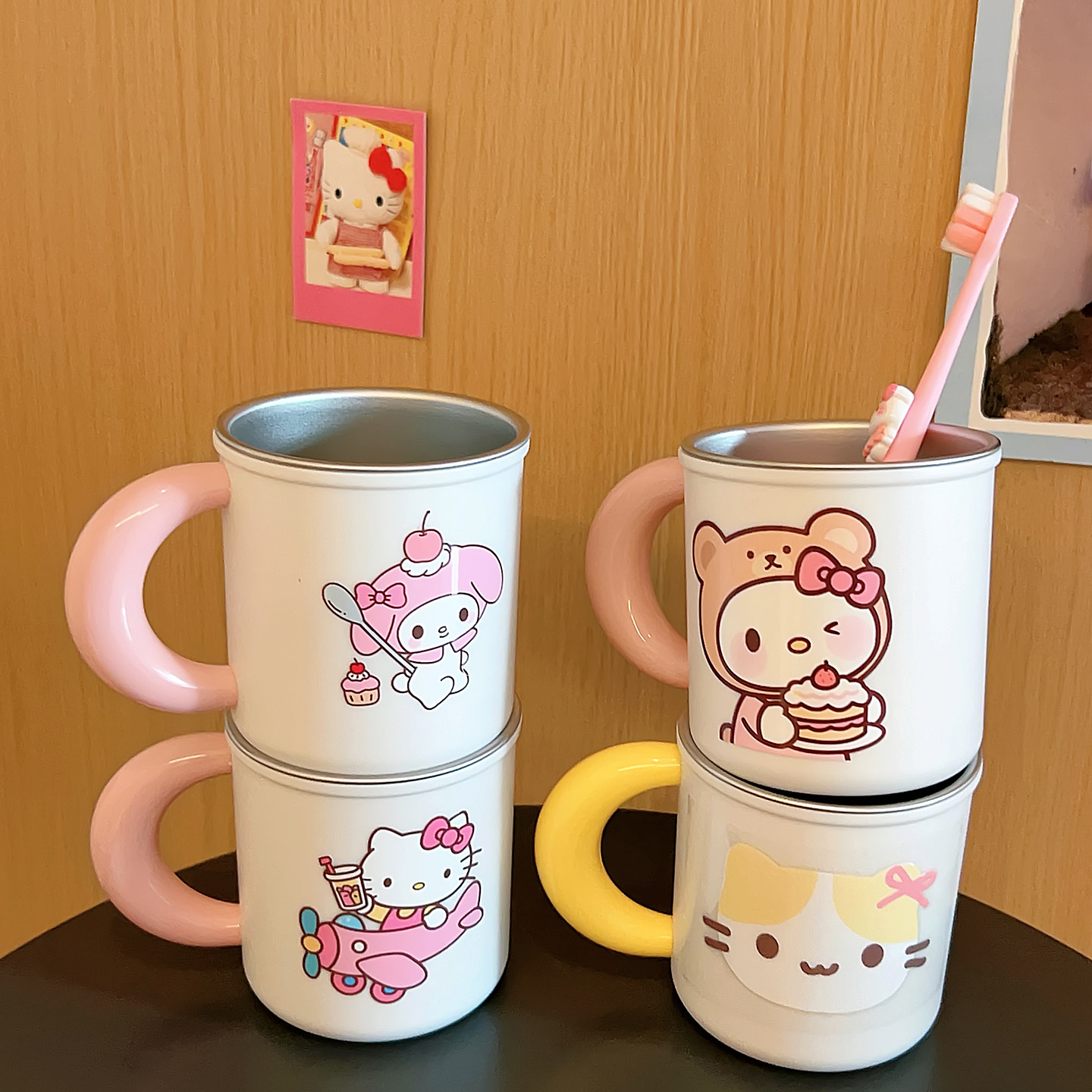 新款316不锈钢杯子儿童牛奶杯家用水杯彩色带把卡通图案果汁杯子,餐饮具,奶杯/牛奶杯,淘宝优惠券,粉丝福利购,淘宝优惠卷