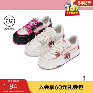 【迪士尼系列】热风女鞋厚底小白鞋2025秋季新款草莓熊休闲板鞋