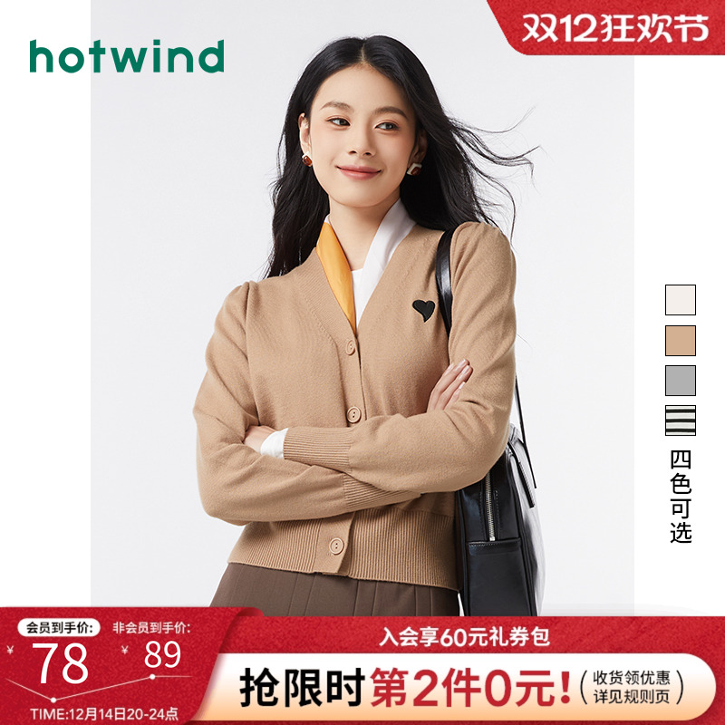 2024年秋季新款女士V领针织开衫