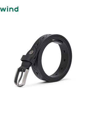 热风2025年秋季新款女士时尚镂空针扣皮带B80W25300