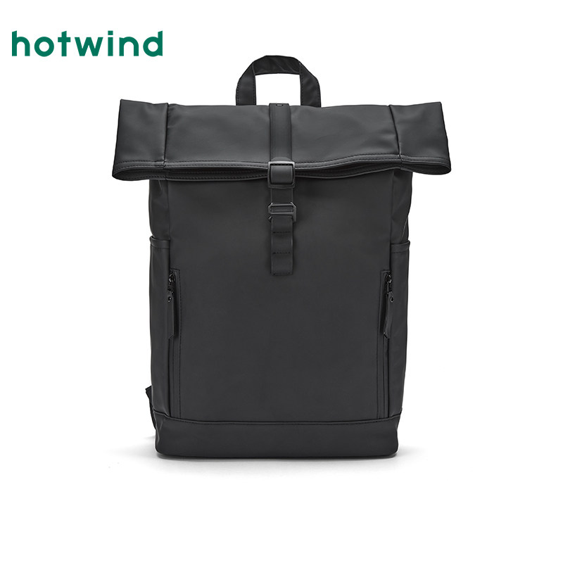 25年冬季新款男士折边挂扣双肩包