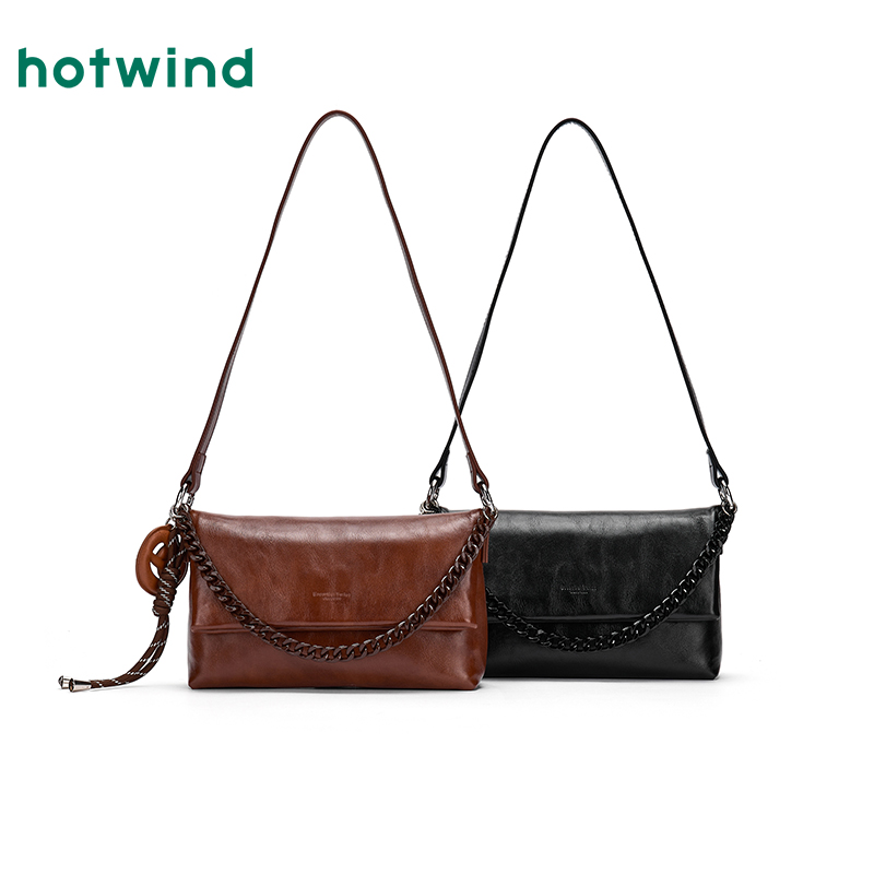 冬季新款女士擦色挂件单肩斜挎包