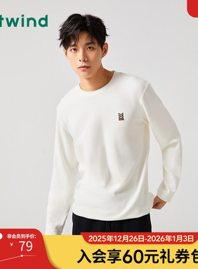 热风2023年冬季新款男士绣花长T