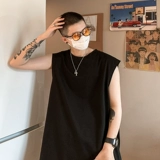 Хлопковый белый жилет, баскетбольная спортивная летняя футболка без рукавов, в американском стиле, для бега