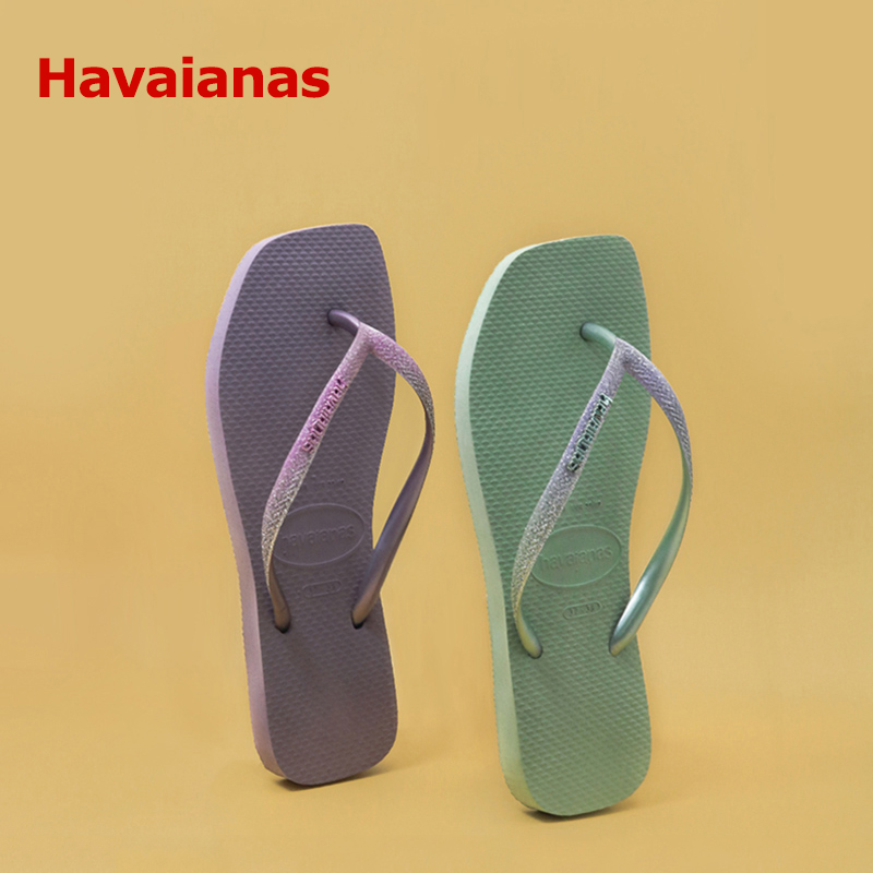 Havaianas新款方头平底人字拖