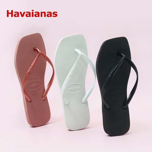 Havaianas方头平底防滑人字拖