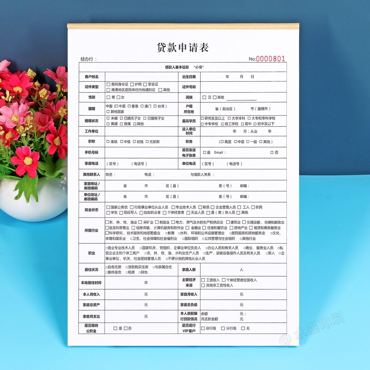 借贷信息合同单贷款申请表