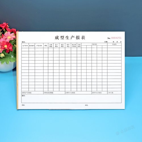 A4成型车间生产日报表定制