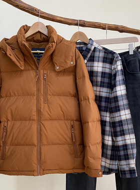男士新款羽绒服橘黄色显白可拆卸帽保罗彼得商场同款WAEDR00103