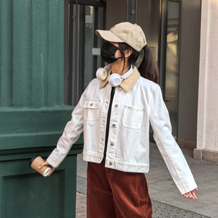 保罗彼得NIEA73760 专柜2025春季新款女士翻领牛仔外套短款 时尚