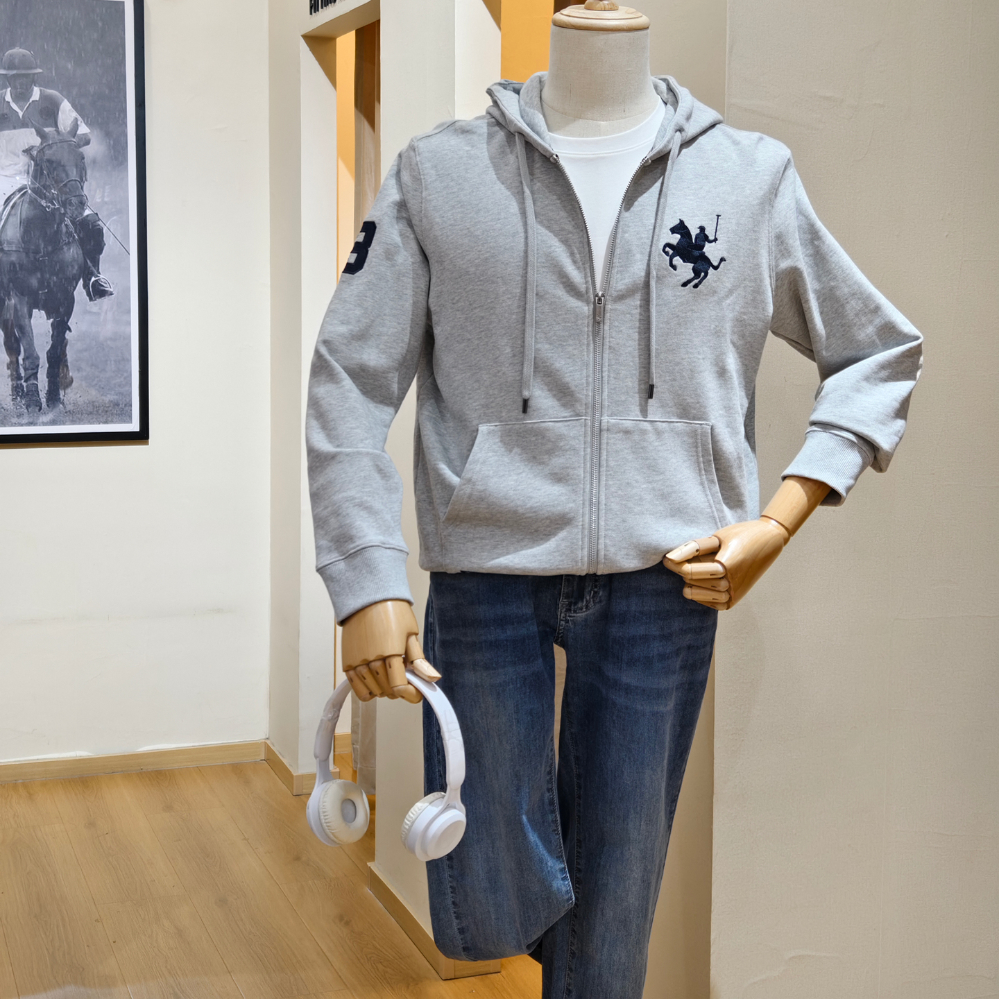 保罗彼得专柜正品男士连帽卫衣外套简约大气时尚舒适NACC48152