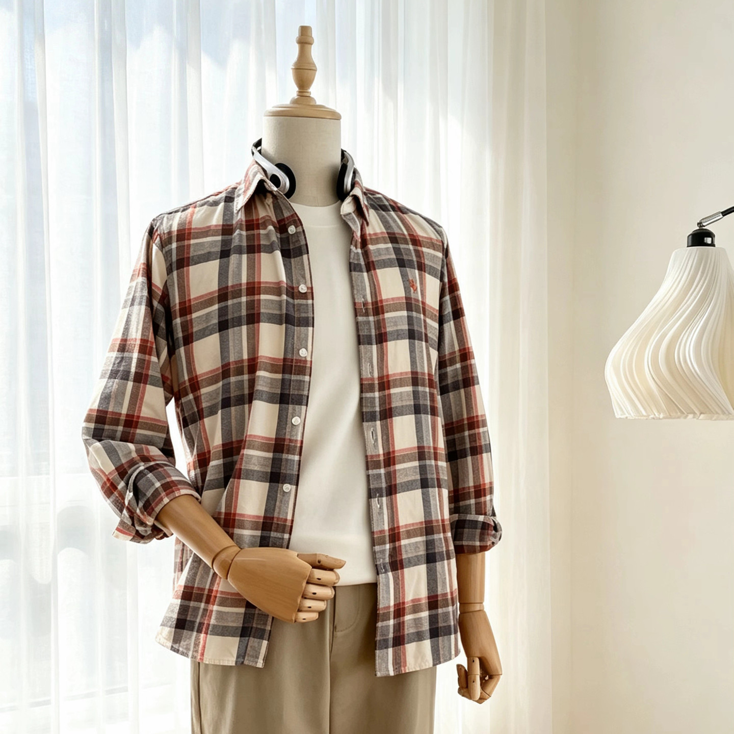男式长袖格子衬衫保罗彼得商场同款秋新款休闲通勤百搭CBFCC00840