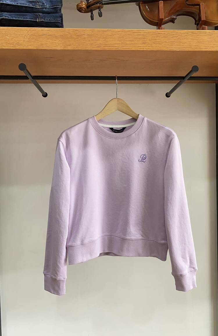 保罗彼得女式圆领卫衣简约舒适白