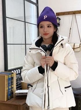 保罗彼得专柜正品 女士 加厚时尚白色户外冲锋衣羽绒服 DCDD76721