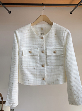 保罗彼得2024年秋装新款女士小香风外套单排扣圆领上衣 YNDC73470