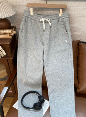 男士卫裤散口休闲裤保罗彼得商场同款灰色加绒小马标TBECD00042