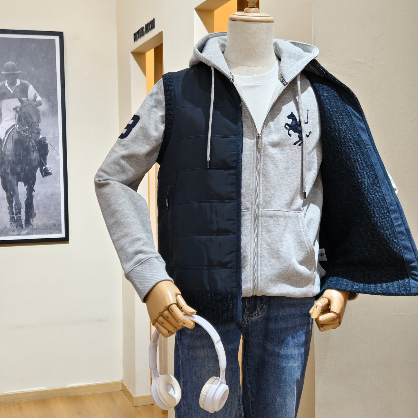 保罗彼得专柜正品男士针织面料马甲立领时尚舒适简约MJCC34450